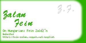 zalan fein business card